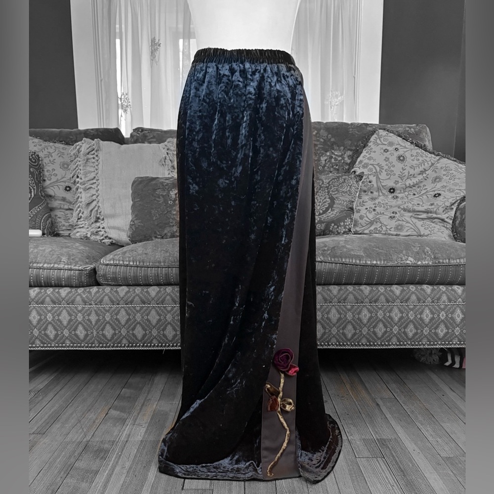 90s velvet maxi skirt
